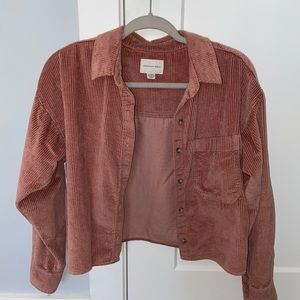 Corduroy American eagle cropped shacket